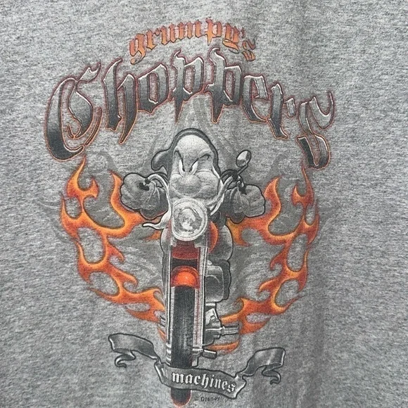 Vintage Grumpys Choppers Mean Machines Shirt Motorcycle Disney T-shirt Gray L - Picture 4 of 6